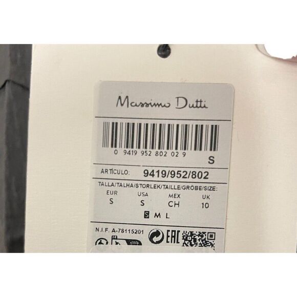 Massimo Dutti STUDIO Womens Draped Crop Top S Gray Frayed Blouse 9419/952 NWT - Picture 6 of 12